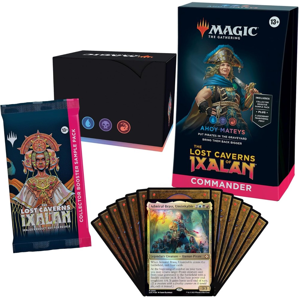 Magic The Gathering The Lost Caverns of Ixalan Commander Deck - Ahoy Mateys (100-Card Deck, 2-Card Collector Booster Sample Pack + Accessories)